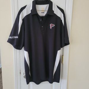 NFL Seal Atlanta Falcons Golf Polo Reebok Size Large Football Short Sleeve